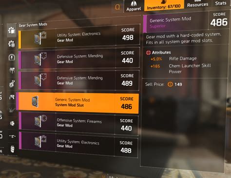 The Division 2 – Mods Attributes .